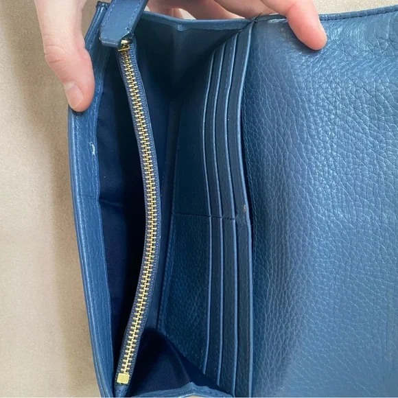 Tory Burch Blue Leather Wallet - Picture 5 of 6